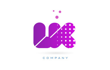 lk l k pink dots letter logo alphabet icon