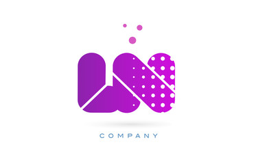 Obraz premium ln l n pink dots letter logo alphabet icon