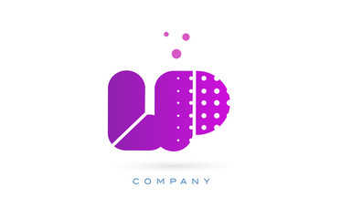 lp l p pink dots letter logo alphabet icon