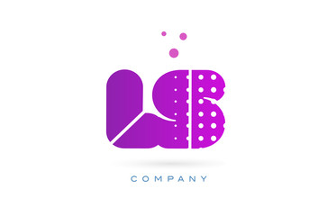 Fototapeta premium ls l s pink dots letter logo alphabet icon
