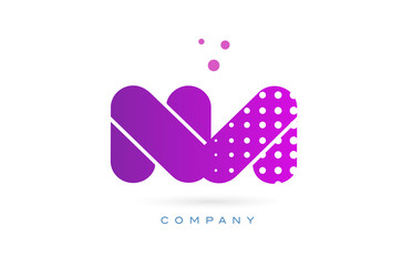 na n a pink dots letter logo alphabet icon