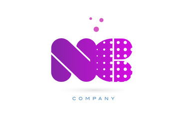 nc n c pink dots letter logo alphabet icon