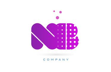 nb n b pink dots letter logo alphabet icon