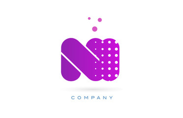 ni n i pink dots letter logo alphabet icon