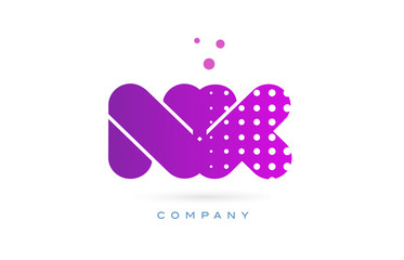 nk n k pink dots letter logo alphabet icon