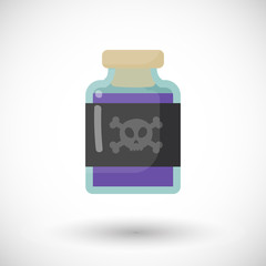 Poison bottle vector flat icon