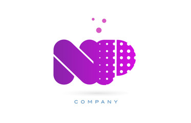 np n p pink dots letter logo alphabet icon © dragomirescu
