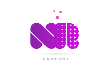 nr n r pink dots letter logo alphabet icon