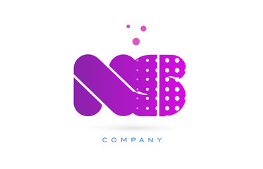 ns n s pink dots letter logo alphabet icon