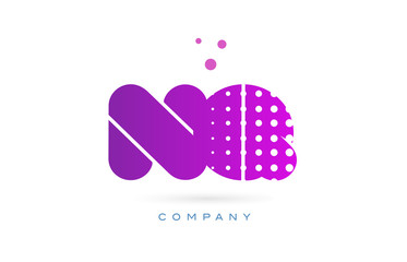 Fototapeta premium nq n q pink dots letter logo alphabet icon
