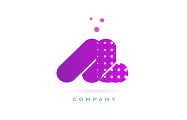 al a l pink dots letter logo alphabet icon