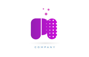 pi p i pink dots letter logo alphabet icon