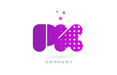 pk p k pink dots letter logo alphabet icon