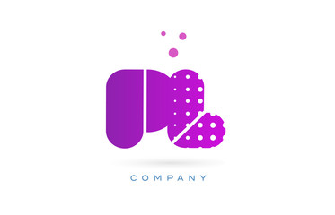pl p l pink dots letter logo alphabet icon