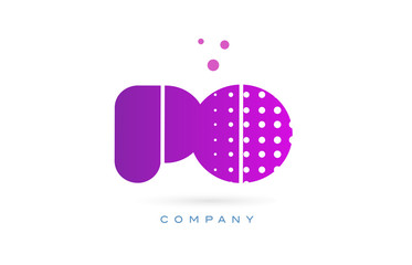 po p o pink dots letter logo alphabet icon