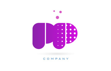 pp p pink dots letter logo alphabet icon