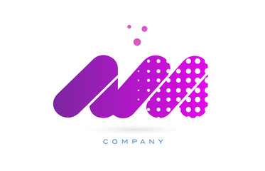 am a m pink dots letter logo alphabet icon