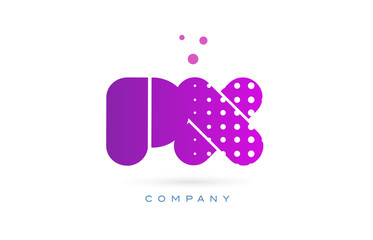 px p x pink dots letter logo alphabet icon