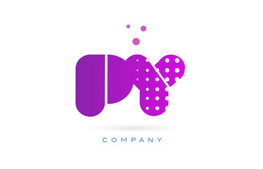 py p y pink dots letter logo alphabet icon