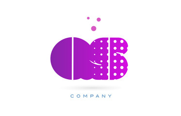 qs q s pink dots letter logo alphabet icon
