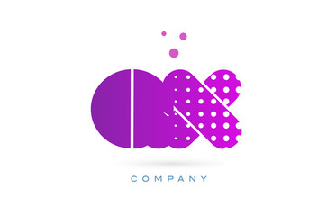 qx q x pink dots letter logo alphabet icon