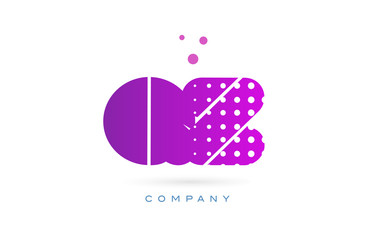 qz q z pink dots letter logo alphabet icon