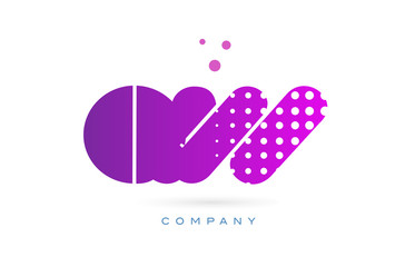 qw q w pink dots letter logo alphabet icon