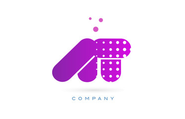 at a t pink dots letter logo alphabet icon