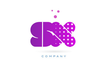 sx s x pink dots letter logo alphabet icon