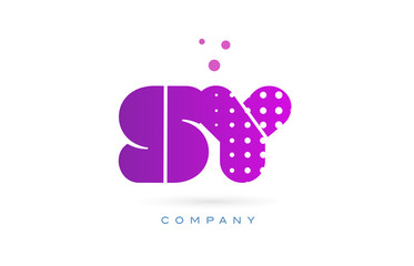 sy s y pink dots letter logo alphabet icon