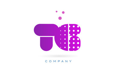 tg t g pink dots letter logo alphabet icon