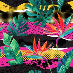 Ingelijste posters Abstracte tropische zomer naadloze ontwerppatroon. © Tanya Syrytsyna