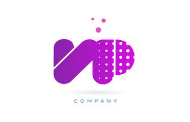 vp v p pink dots letter logo alphabet icon