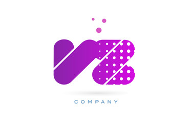 vz v z pink dots letter logo alphabet icon