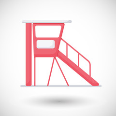 Lifeguard station vector flat icon