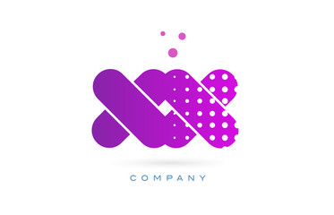xx x x pink dots letter logo alphabet icon