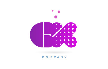 Fototapeta premium ck c k pink dots letter logo alphabet icon