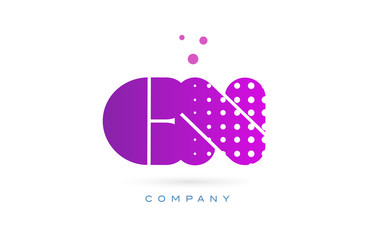 cn c n pink dots letter logo alphabet icon