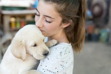 Portrait of a teenage girl with a golden