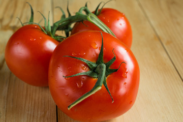 Tomatoes on wood table