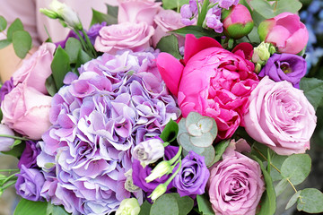 Beautiful bouquet of blooming flowers