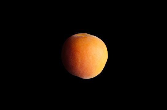 Apricot Isolated on Black Background