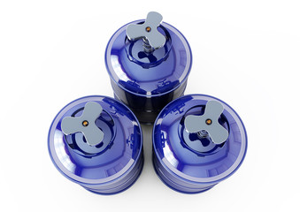 blue gas balloon isolated on a white background 3d render