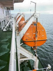 A lifeboat in case of an accident in the port or on a ship. The