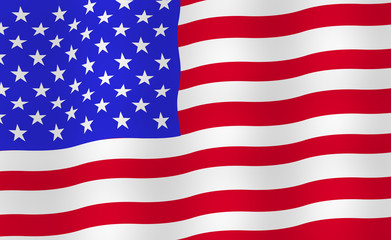 Bright USA flag background.
