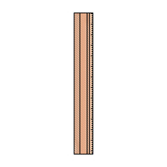 white background with colored crayon silhouette of ruler icon vector illustration