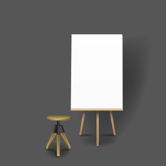 Mockup modern tripod template. Layout template. Realistic vector mockup illustration. Office table, work station.