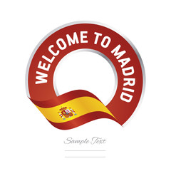 Welcome to Madrid Spain flag logo icon