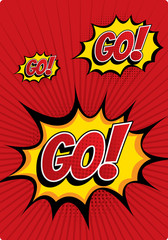 GO! - Comic Speech Bubble, Cartoon