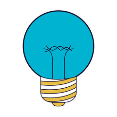 white background with color sections silhouette of light bulb vector illustration